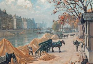 De Villars, Loading Carts on the Banks of the Seine, Euopean C.19th and Victorian Art.jpg